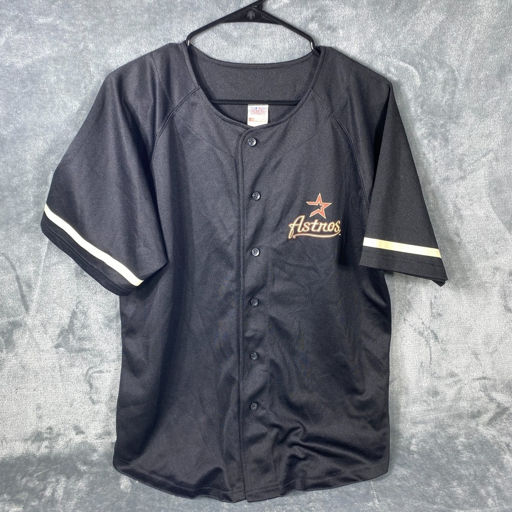 Vintage Houston Astros Roger Clemens Jersey Size Youth XL 18/20 Black Button Up - Picture 2 of 6